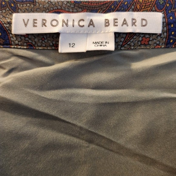 Veronica Beard XL Silk Paisley Print Tiered Asymmetrical Midi Skirt Women's $548 - Picture 3 of 13